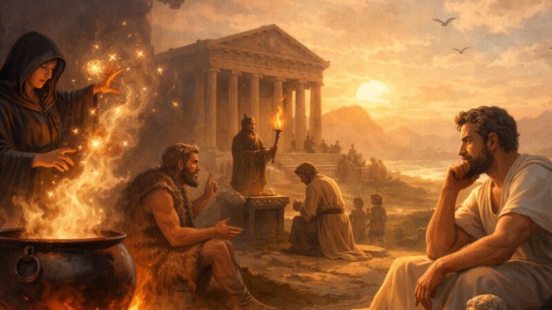 A filozófiai gondolkodás kialakulásának története: mágia, mítosz és vallás